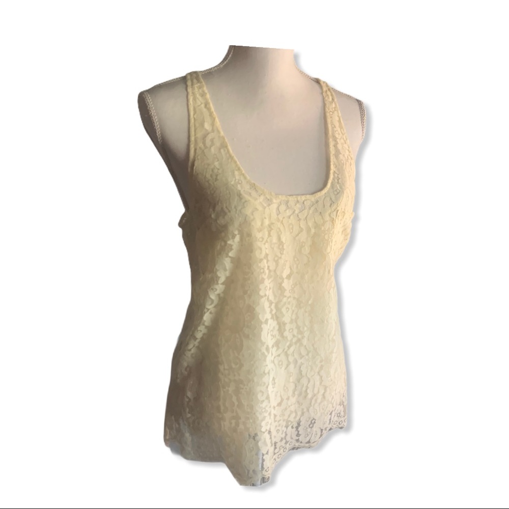 Joie Women’s Cream Racerback Top W Scalloped Hem s